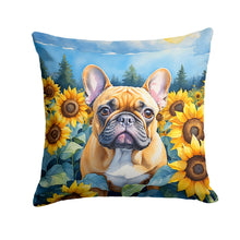 Load image into Gallery viewer, French Bulldog in Sunflowers Throw Pillow