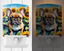 Load image into Gallery viewer, French Bulldog in Sunflowers Ceramic Night Light