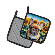 Load image into Gallery viewer, French Bulldog in Sunflowers Pot Holders - Set of 2 Decorative Kitchen Helpers | Made in the USA
