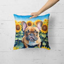 Load image into Gallery viewer, French Bulldog in Sunflowers Throw Pillow