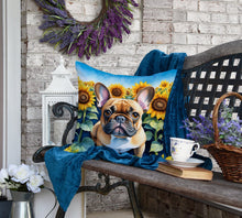 Load image into Gallery viewer, French Bulldog in Sunflowers Throw Pillow