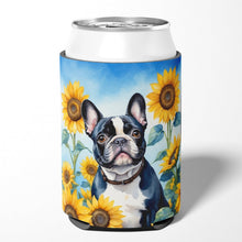 Load image into Gallery viewer, French Bulldog in Sunflowers Can or Bottle Hugger