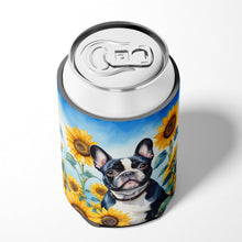 Load image into Gallery viewer, French Bulldog in Sunflowers Can or Bottle Hugger
