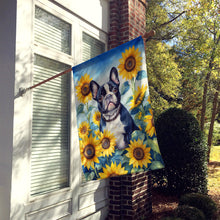 Load image into Gallery viewer, French Bulldog in Sunflowers House Flag