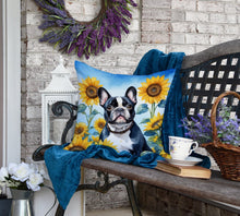 Load image into Gallery viewer, French Bulldog in Sunflowers Throw Pillow