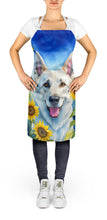Load image into Gallery viewer, White German Shepherd in Sunflowers Apron – Artist-Designed Kitchen, BBQ &amp; Craft Apron