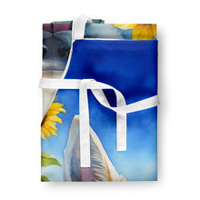 Load image into Gallery viewer, White German Shepherd in Sunflowers Apron – Artist-Designed Kitchen, BBQ &amp; Craft Apron