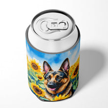 Load image into Gallery viewer, German Shepherd in Sunflowers Can or Bottle Hugger