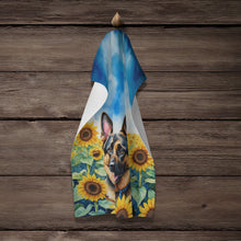 Load image into Gallery viewer, German Shepherd in Sunflowers Kitchen Towel
