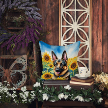 Load image into Gallery viewer, German Shepherd in Sunflowers Throw Pillow