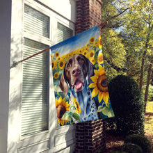 Load image into Gallery viewer, German Shorthaired Pointer in Sunflowers House Flag