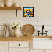 Load image into Gallery viewer, German Shorthaired Pointer in Sunflowers Framed Metal Print