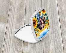 Load image into Gallery viewer, German Shorthaired Pointer in Sunflowers Compact Mirror – Stylish Purse Mirror with Artistic Covers