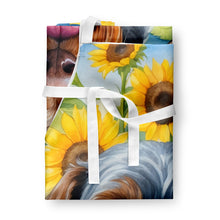 Load image into Gallery viewer, German Wirehaired Pointer in Sunflowers Apron – Artist-Designed Kitchen, BBQ &amp; Craft Apron
