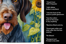 Load image into Gallery viewer, German Wirehaired Pointer in Sunflowers Kitchen Towel