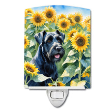 Load image into Gallery viewer, Giant Schnauzer in Sunflowers Ceramic Night Light