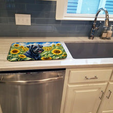 Load image into Gallery viewer, Giant Schnauzer in Sunflowers Dish Drying Mat Absorbent Dish Drying Mat Pad for Kitchen Counter Dish Drainer Mat for Countertop, 14 x 21", Multicolor