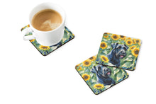 Load image into Gallery viewer, Giant Schnauzer in Sunflowers Coasters - Set of 4 Lightweight Foam, Absorbent Drink Coasters