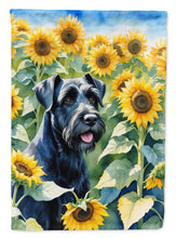 Load image into Gallery viewer, Giant Schnauzer in Sunflowers Garden Flag – Bright Dog-Themed Yard Decor