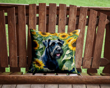 Load image into Gallery viewer, Giant Schnauzer in Sunflowers Throw Pillow - 14x14 Decorative Pillow – Art for Your Home &amp; Patio