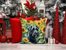 Load image into Gallery viewer, Giant Schnauzer in Sunflowers Throw Pillow - 14x14 Decorative Pillow – Art for Your Home &amp; Patio