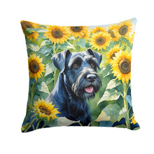 Load image into Gallery viewer, Giant Schnauzer in Sunflowers Throw Pillow - 14x14 Decorative Pillow – Art for Your Home &amp; Patio