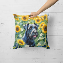 Load image into Gallery viewer, Giant Schnauzer in Sunflowers Throw Pillow