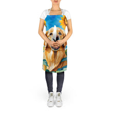 Load image into Gallery viewer, Golden Retriever in Sunflowers Apron – Artist-Designed Kitchen, BBQ &amp; Craft Apron