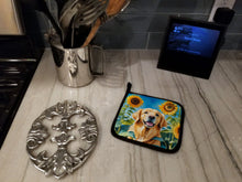 Load image into Gallery viewer, Golden Retriever in Sunflowers Pot Holders - Set of 2 Decorative Kitchen Helpers | Made in the USA