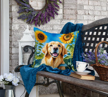 Load image into Gallery viewer, Golden Retriever in Sunflowers Throw Pillow