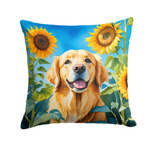Load image into Gallery viewer, Golden Retriever in Sunflowers Throw Pillow