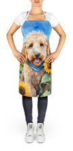 Load image into Gallery viewer, Goldendoodle in Sunflowers Apron – Artist-Designed Kitchen, BBQ &amp; Craft Apron