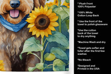 Load image into Gallery viewer, Goldendoodle in Sunflowers Kitchen Towel