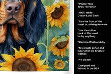 Load image into Gallery viewer, Gordon Setter in Sunflowers Kitchen Towel