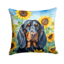 Load image into Gallery viewer, Gordon Setter in Sunflowers Throw Pillow - 14x14 Decorative Pillow – Art for Your Home &amp; Patio