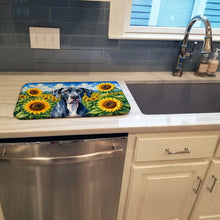 Load image into Gallery viewer, Great Dane in Sunflowers Dish Drying Mat Absorbent Dish Drying Mat Pad for Kitchen Counter Dish Drainer Mat for Countertop, 14 x 21", Multicolor