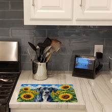 Load image into Gallery viewer, Great Dane in Sunflowers Cutting Board Tempered Glass Kitchen Cutting Surface, Heat Resistant Chopping Board with Non-Slip Feet, Decorative Food Prep &amp; Serving