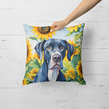 Load image into Gallery viewer, Great Dane in Sunflowers Throw Pillow