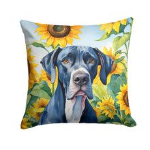 Load image into Gallery viewer, Great Dane in Sunflowers Throw Pillow