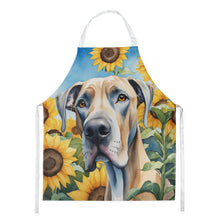 Load image into Gallery viewer, Great Dane in Sunflowers Apron – Artist-Designed Kitchen, BBQ &amp; Craft Apron