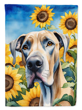 Load image into Gallery viewer, Great Dane in Sunflowers House Flag