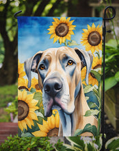 Load image into Gallery viewer, Great Dane in Sunflowers Garden Flag – Bright Dog-Themed Yard Decor