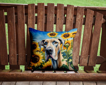 Load image into Gallery viewer, Great Dane in Sunflowers Throw Pillow - 14x14 Decorative Pillow – Art for Your Home &amp; Patio