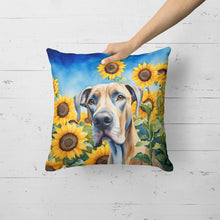 Load image into Gallery viewer, Great Dane in Sunflowers Throw Pillow