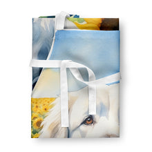 Load image into Gallery viewer, Great Pyrenees in Sunflowers Apron – Artist-Designed Kitchen, BBQ &amp; Craft Apron
