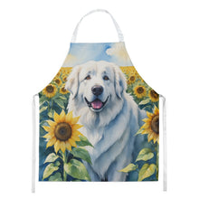 Load image into Gallery viewer, Great Pyrenees in Sunflowers Apron – Artist-Designed Kitchen, BBQ &amp; Craft Apron