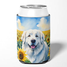 Load image into Gallery viewer, Great Pyrenees in Sunflowers Can or Bottle Hugger