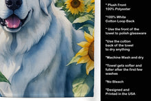 Load image into Gallery viewer, Great Pyrenees in Sunflowers Kitchen Towel