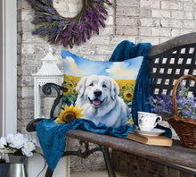 Load image into Gallery viewer, Great Pyrenees in Sunflowers Throw Pillow