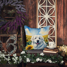 Load image into Gallery viewer, Great Pyrenees in Sunflowers Throw Pillow